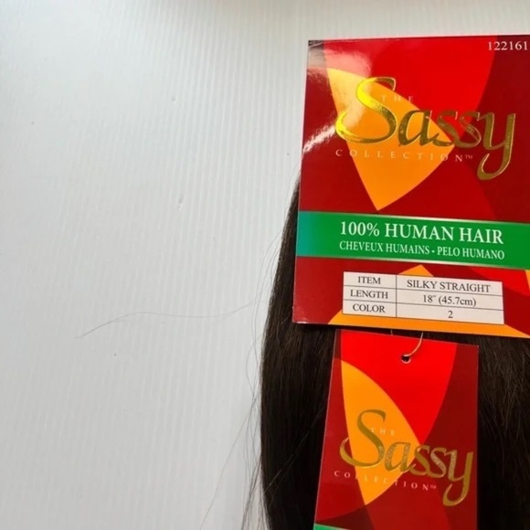 18 In Real Human hair Extensions Dark Brown Weft Straight |The Sassy collection - Picture 3 of 5